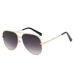 Retro Large Frame Sunglasses with Dual Beam Design