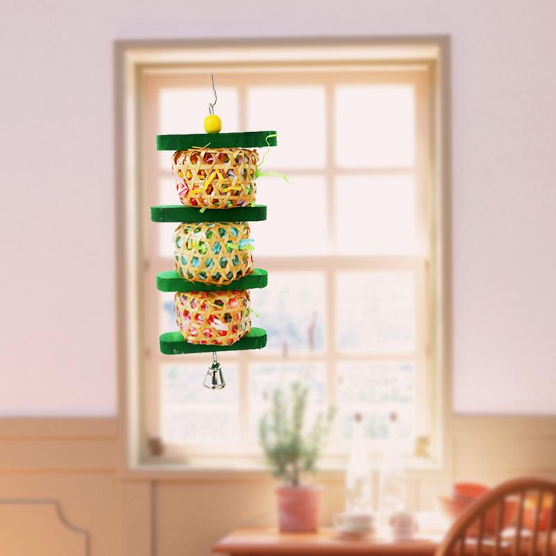 Parrot Supplies Bird Toy Rattan Woven Papers Silk Wood Gnawing Skewers