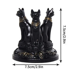 Bastet Cat Goddess Statue with Crystal Base for Decor