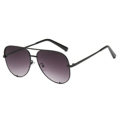 Retro Large Frame Sunglasses with Dual Beam Design
