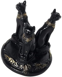 Bastet Cat Goddess Statue with Crystal Base for Decor