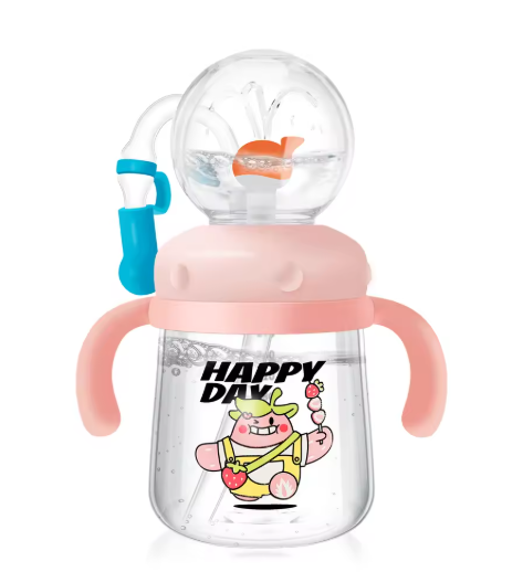 Children's Whale Cartoon Diving Fountain Water Bottle - Tritan Leakproof Sippy Cup (Various Sizes & Colors)
