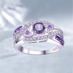Classic Heart Shape Amethyst Ring for Women