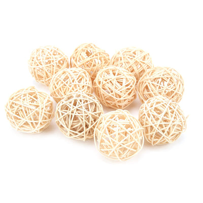 10Pcs Rattan Balls Sepak Takraw Toy Color Rattan and Harmless Parrot Small Animal Chew Toy for Parrot