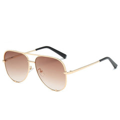 Retro Large Frame Sunglasses with Dual Beam Design