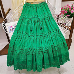 High Waist Crocheted Fairy A-Line Swing Dress