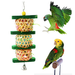 Parrot Supplies Bird Toy Rattan Woven Papers Silk Wood Gnawing Skewers