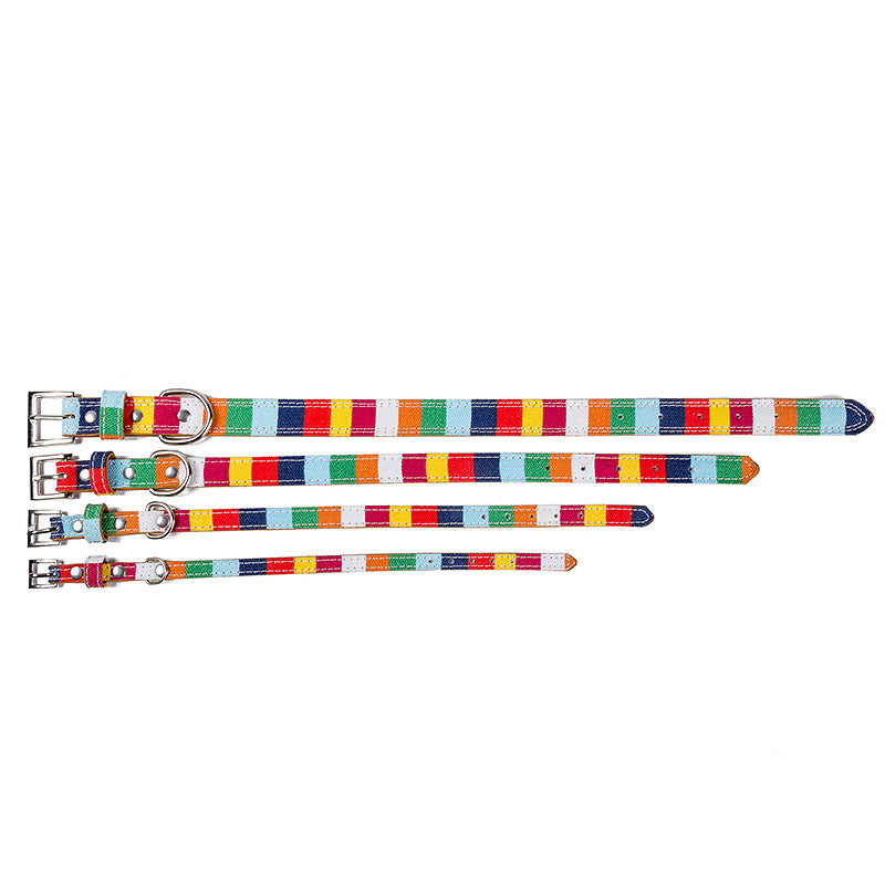 Colorful Striped Pet Collar - Pet Supplies