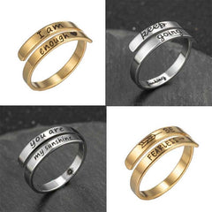 Retro Stainless Steel English Double Ring