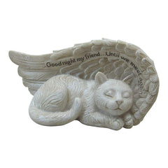 Comfy Hour Loving Memory Collection 4" Cat Peacefully Sleeping in Angel Wing Figurine Pet Statue - in Memory of My Best Friend Bereavement Polyresin