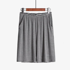 Plus Size Striped Loose Fitting Loungewear Shorts