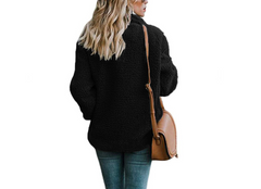 Women’s Plush Pocketed Coat with Lapel Design
