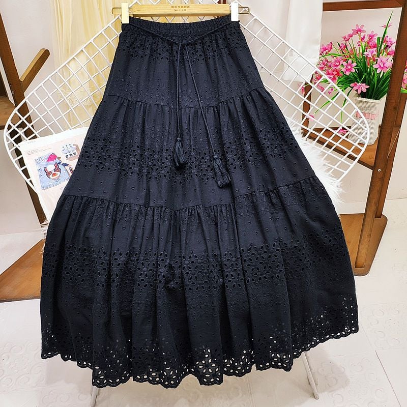 High Waist Crocheted Fairy A-Line Swing Dress