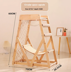 Solid Wood Cat Scratching Column & Climbing Frame