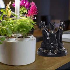 Bastet Cat Goddess Statue with Crystal Base for Decor